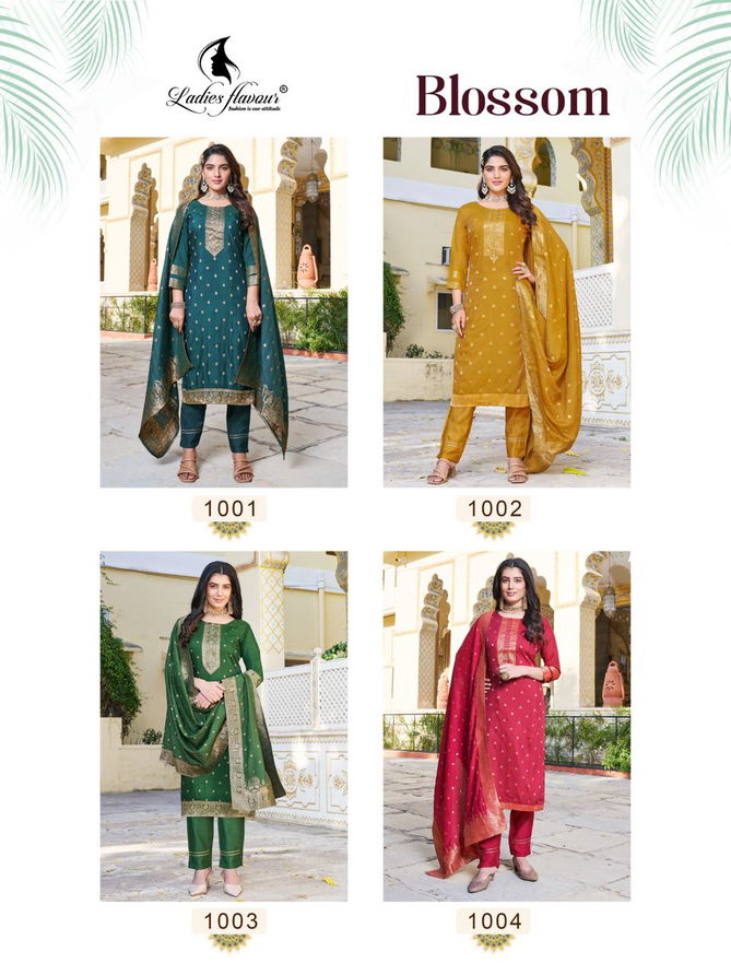 Ladies Flavour Blossom Chanderi Jaquard Readymade Suits